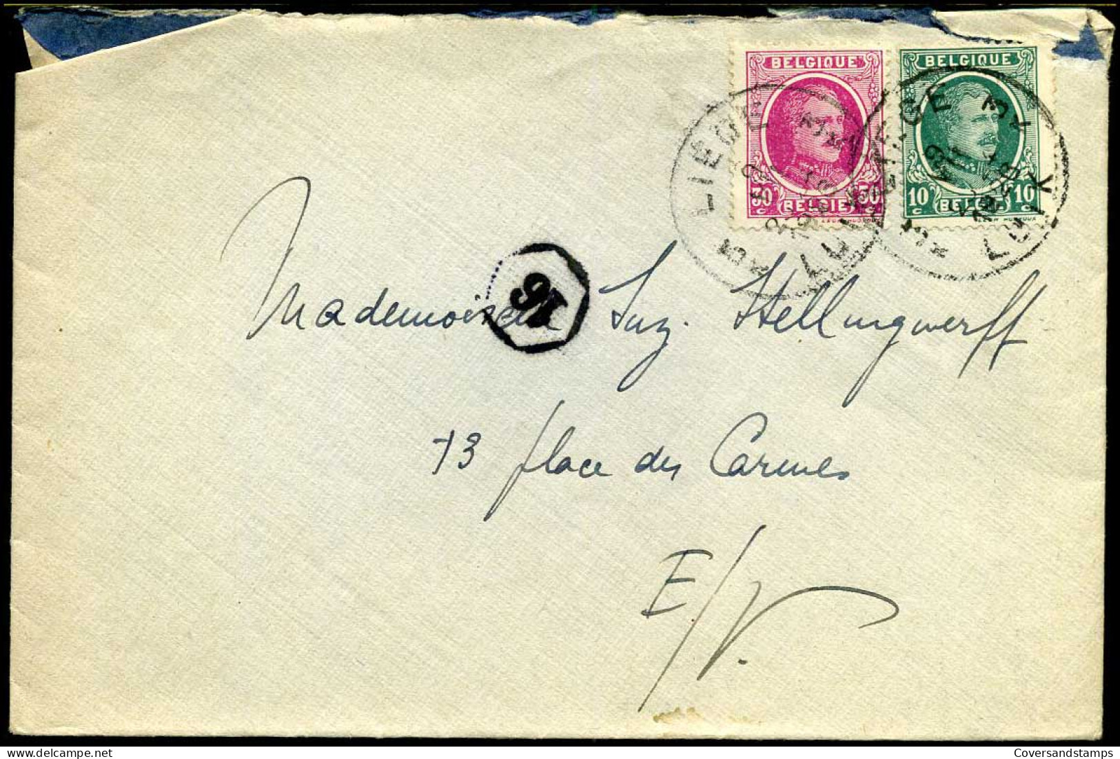 Cover From And To Liège - N° 194 + 200 - 1922-1927 Houyoux