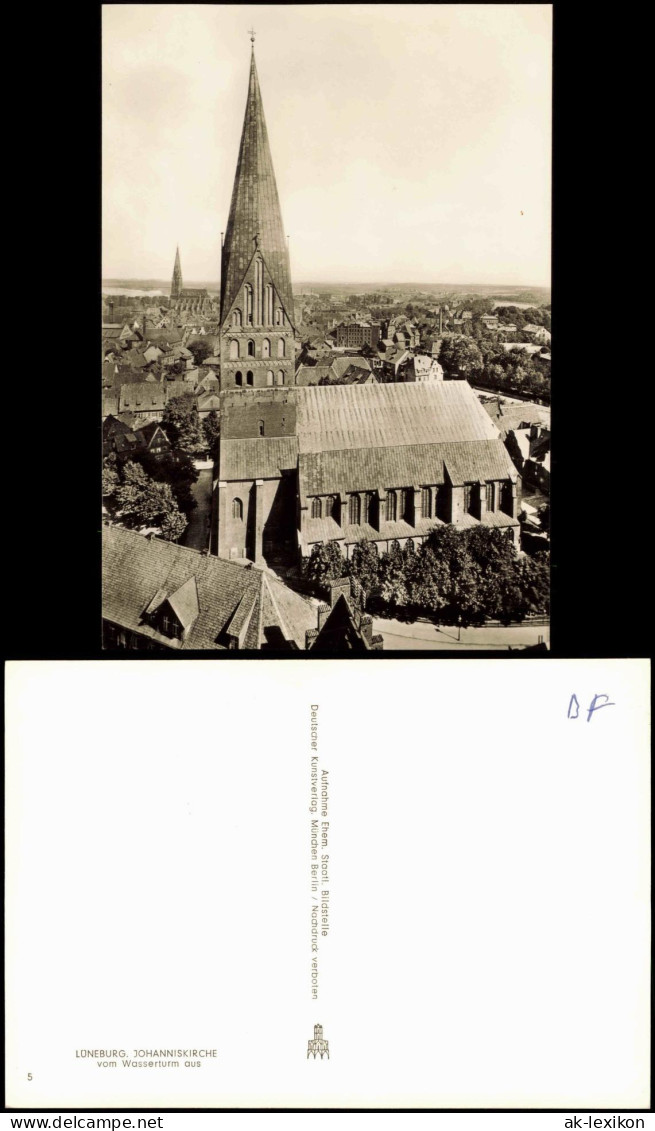 Ansichtskarte Lüneburg JOHANNISKIRCHE Vom Wasserturm Aus 1960 - Lüneburg