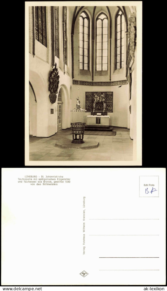 Lüneburg Johanniskirche Taufkapelle Spätgotischem Flügelaltar Taufkessel 1960 - Lüneburg