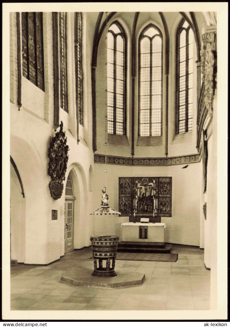 Lüneburg Johanniskirche Taufkapelle Spätgotischem Flügelaltar Taufkessel 1960 - Lüneburg