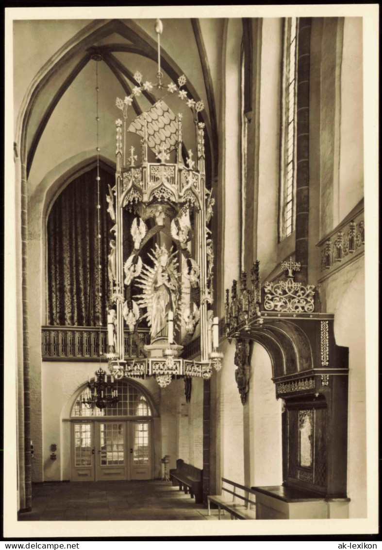 Lüneburg St. Johanniskirche Marienleuchter, Vergoldetes Schnitzwerk 1960 - Lüneburg