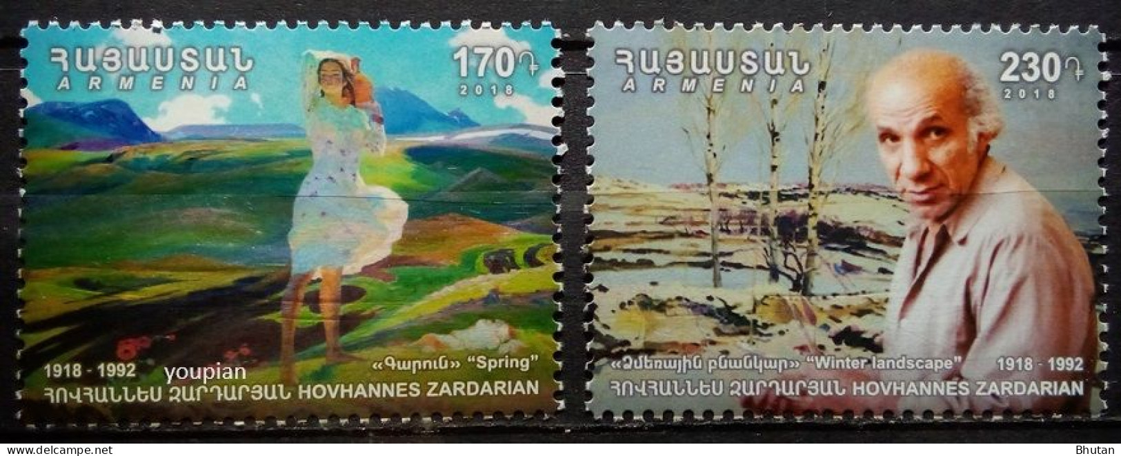 Armenia 2018, 100th Anniversary Of Hovhannes Zardaryan Portrait, MNH Stamps Set - Arménie