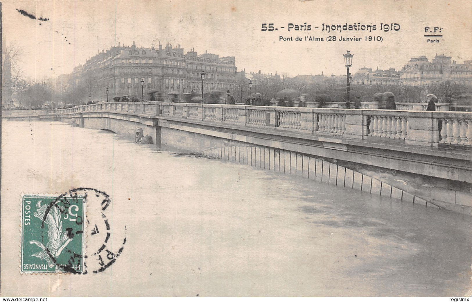 75-PARIS INONDATIONS PONT DE L ALMA-N°T1100-B/0217 - Inondations De 1910