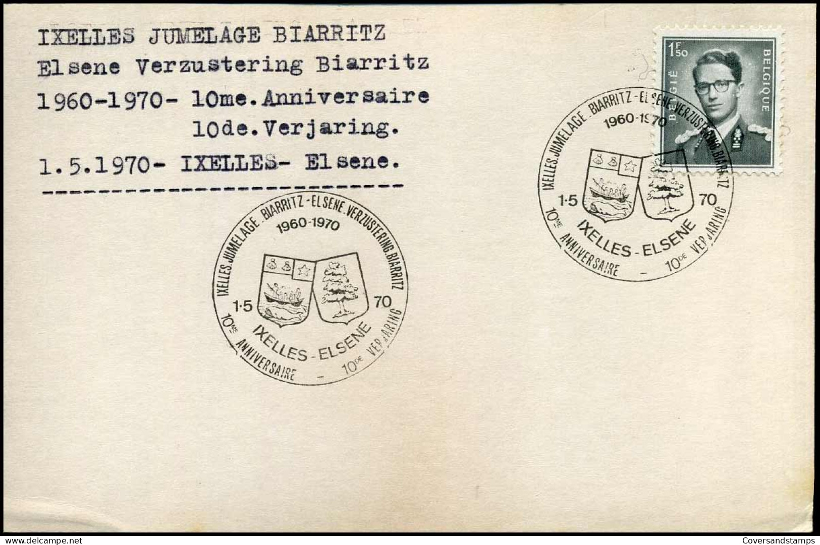  Ixelles Jumelage Biarritz / Elsene Verzustering Biarritz 1960-1970 - 10me Anniversaire/10de Verjaring, Ixelles/Elsene - Commemorative Documents