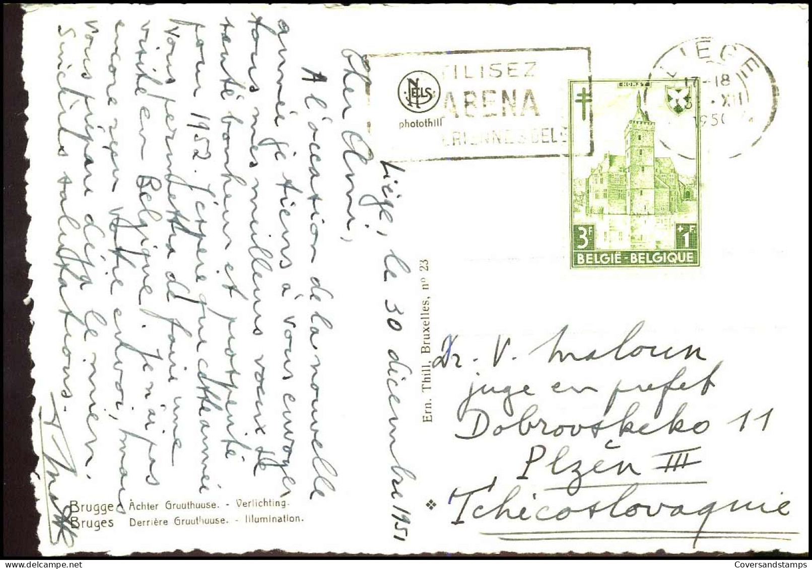 873 Op Zichtkaar Naar Plzen, Tsjechoslowakije - Briefe U. Dokumente