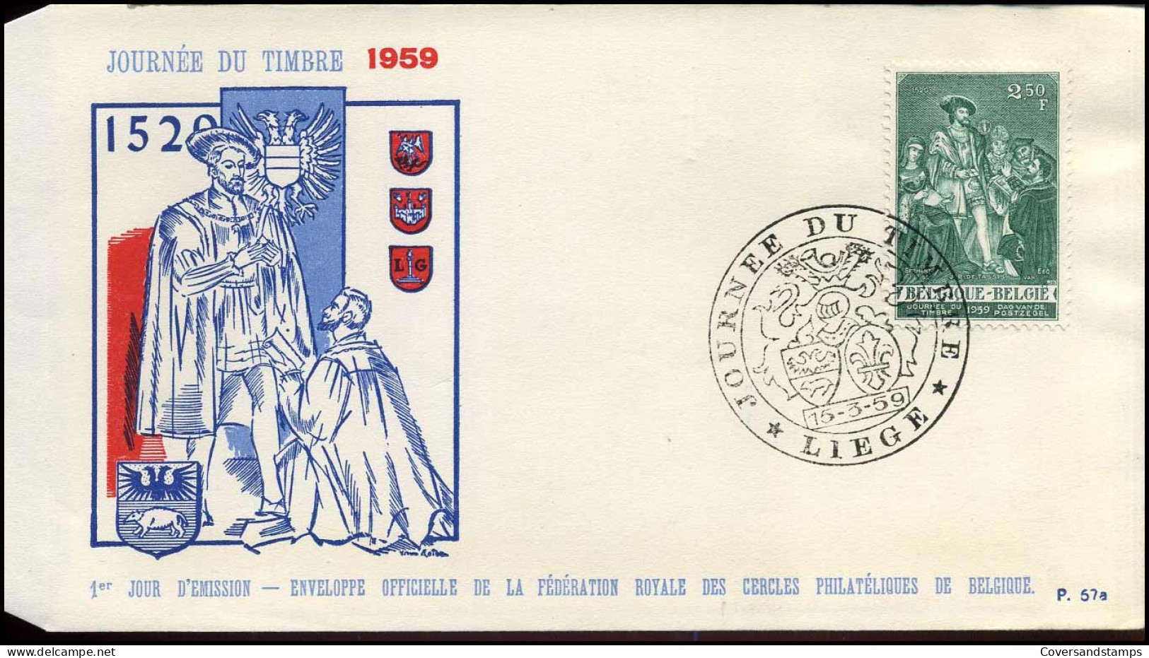 1093 - FDC - Dag Van De Postzegel 1959 - Stempel : Liège - 1951-1960