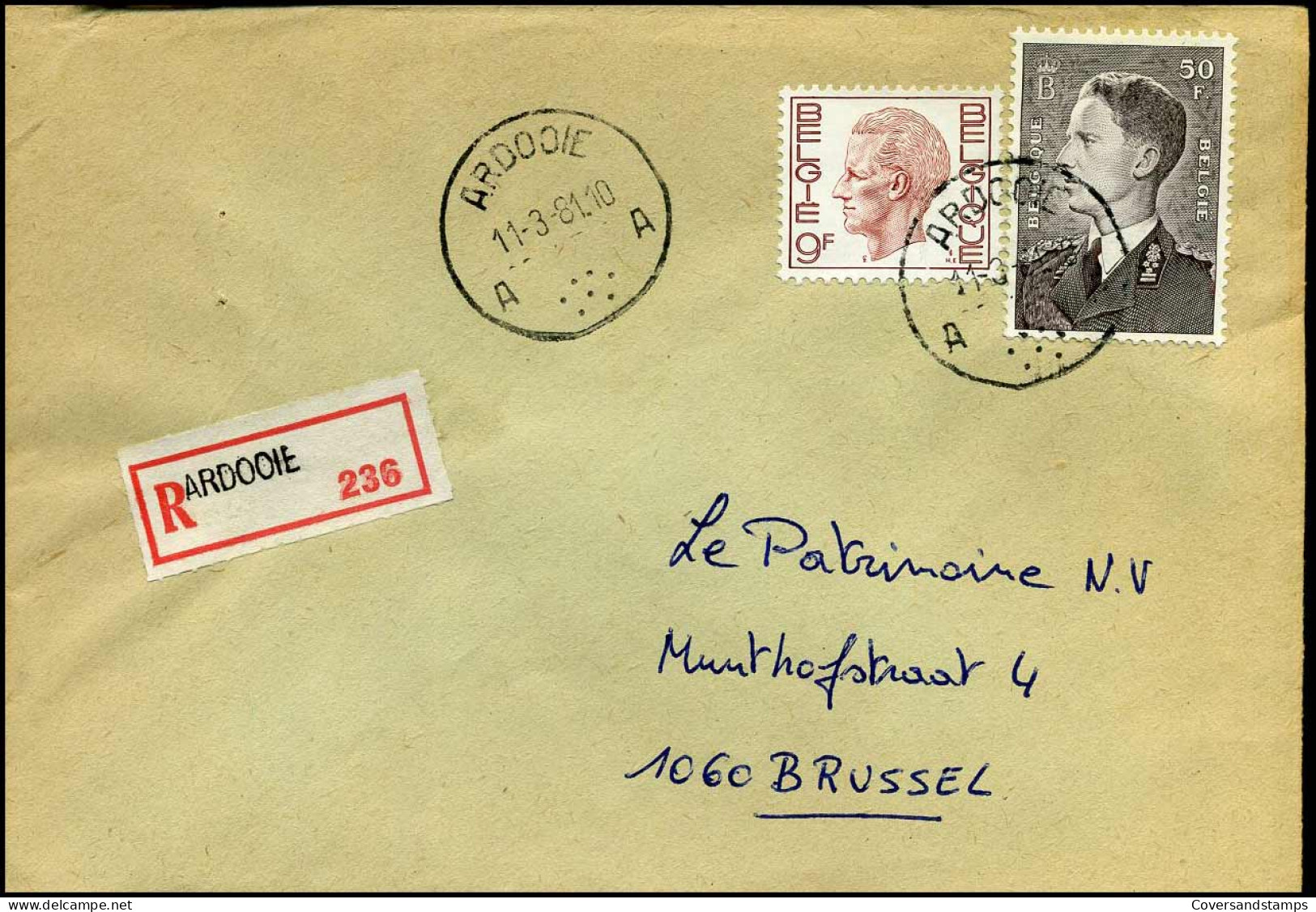 Aangetekende Cover Naar Bruxelles : N° 1962 + 879AP5 -- Ardooie - 1970-1980 Elström