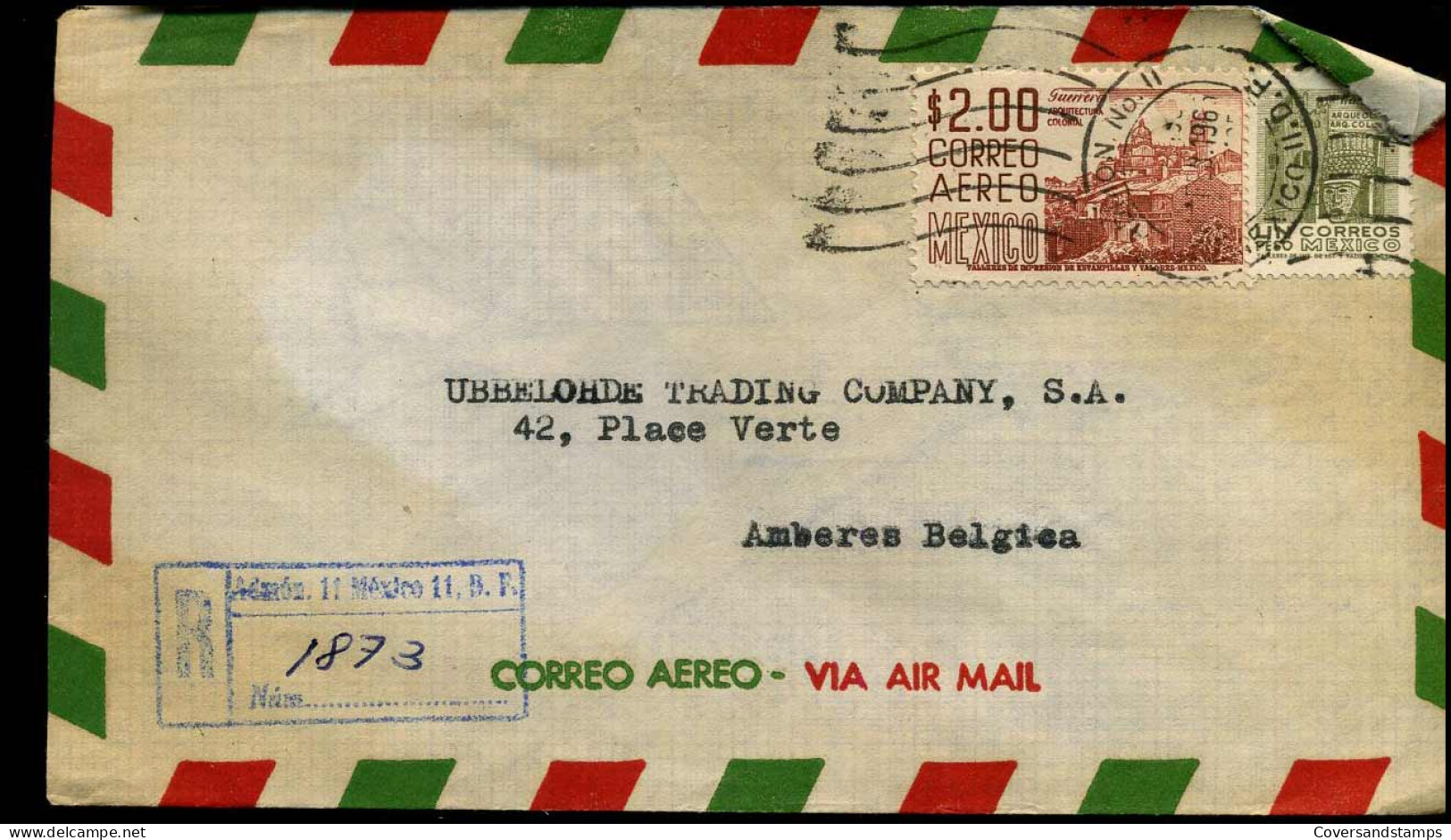 Airmail Cover To Antwerp, Belgium  - Mexique