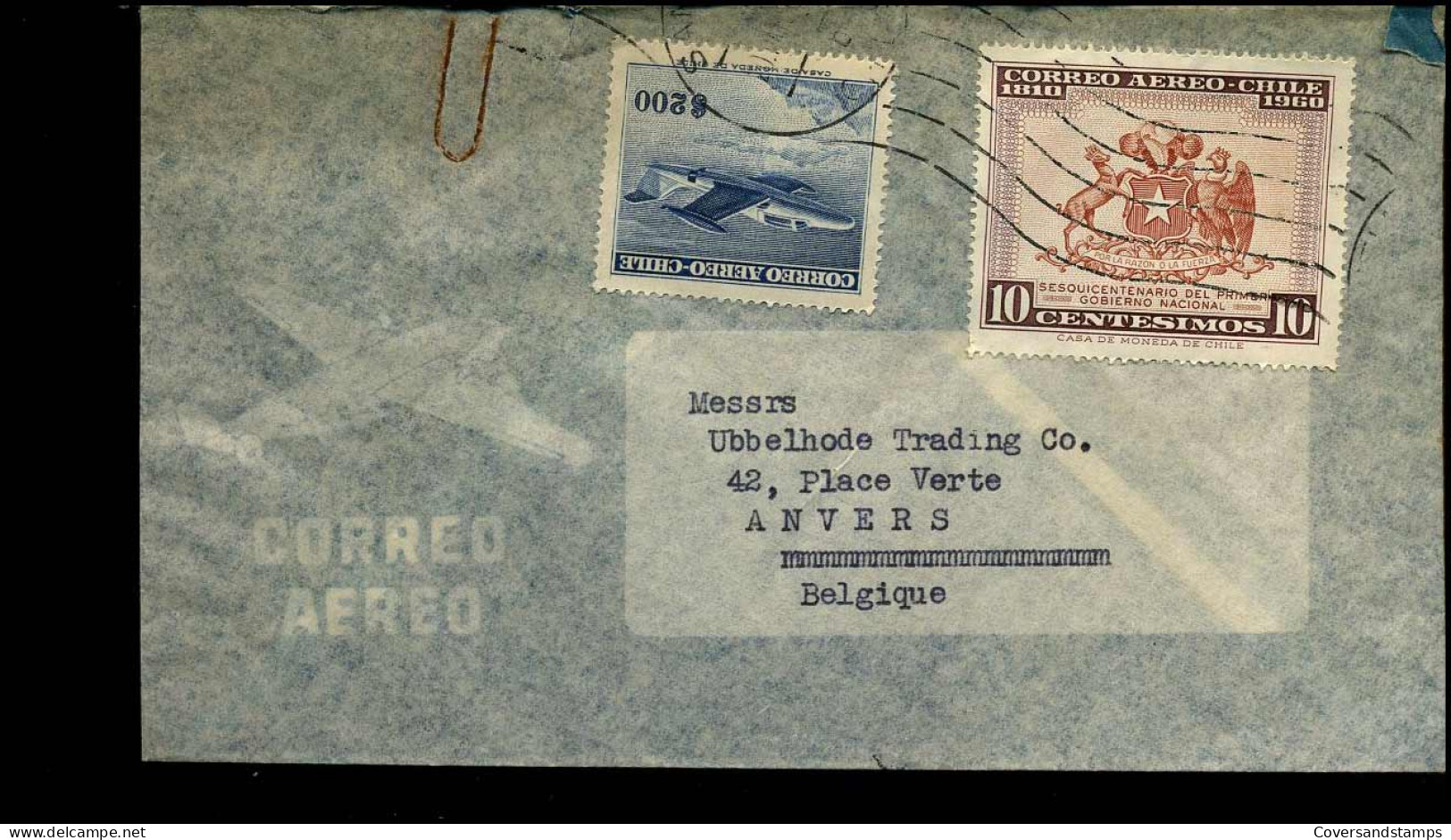 Airmail Cover To Antwerp, Belgium  - Chili
