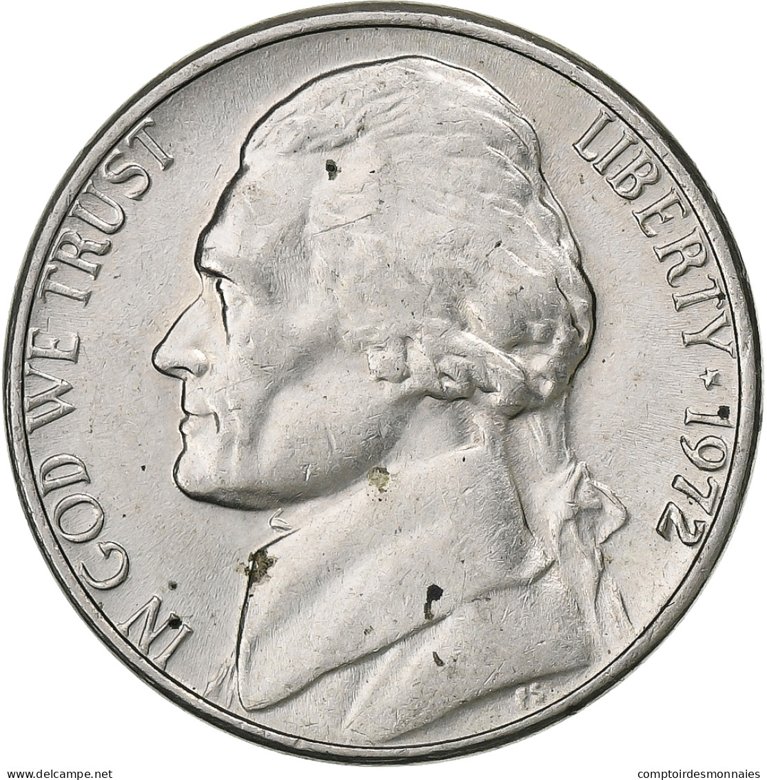 États-Unis, 5 Cents, Jefferson Nickel, 1972, U.S. Mint, Cupro-nickel, TTB - 1938-…: Jefferson