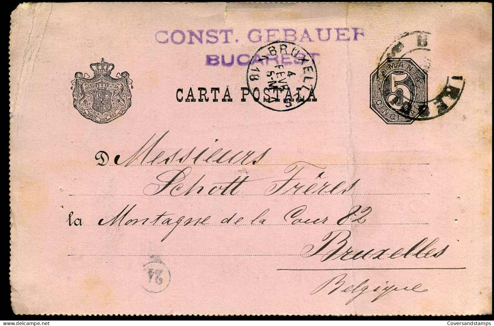 Carta Postala To Brussels, Belgium  - Covers & Documents
