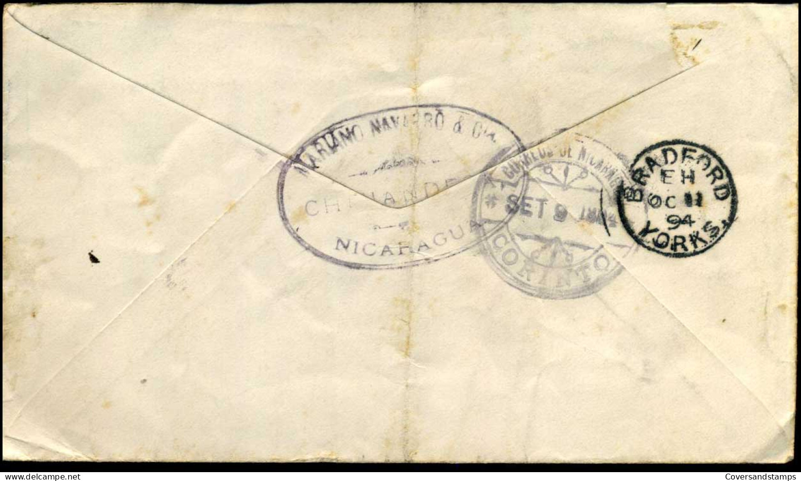 Cover Chinandega To Bradford, England - 1894 - Nicaragua
