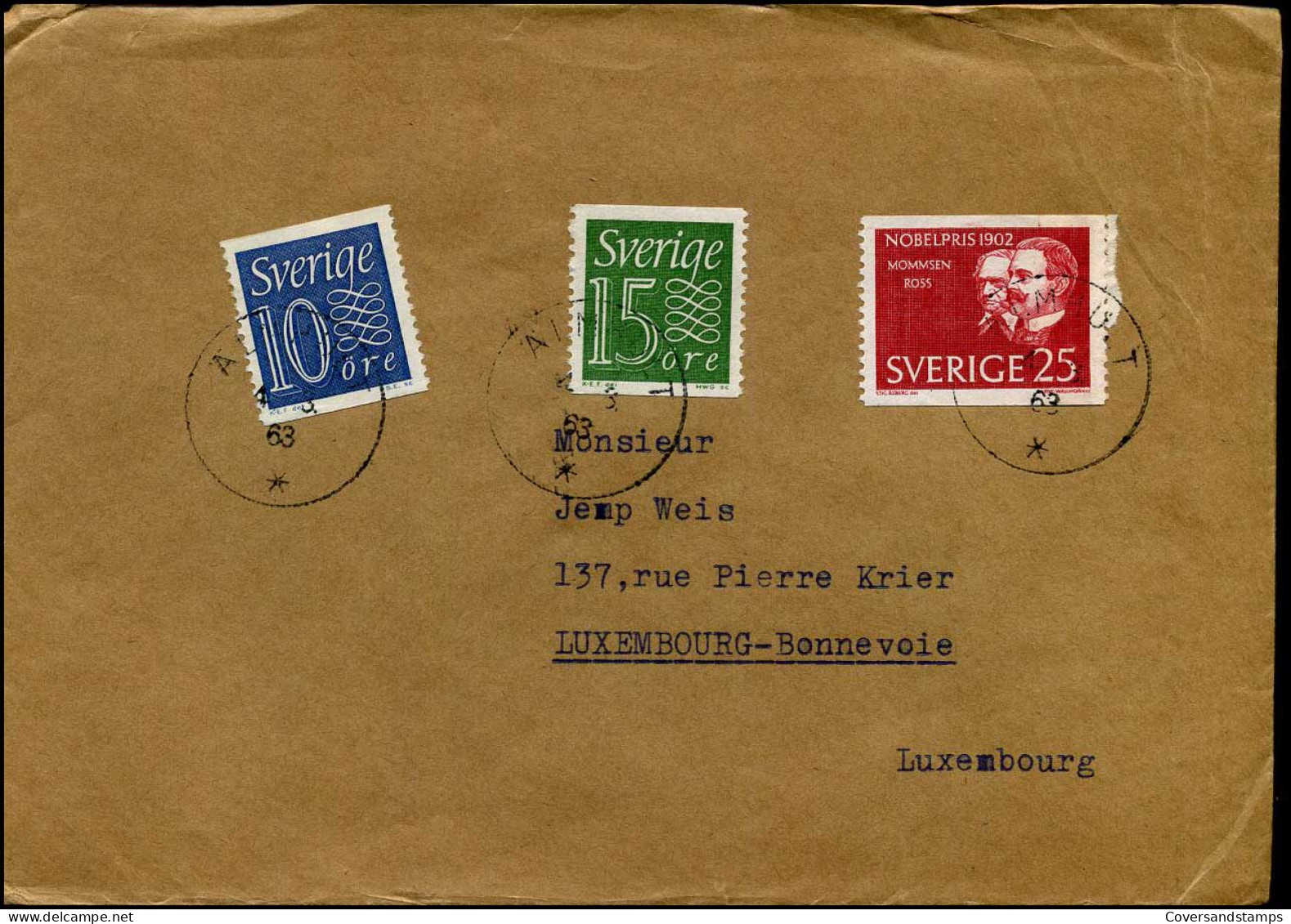 Cover From Malmö To Luxembourg - Lettres & Documents