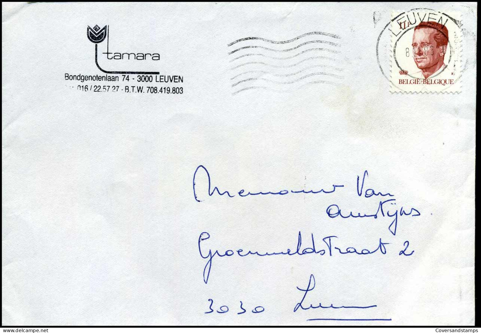 Cover Naar Leuven, - N° 2085 -- "Tamara, Leuven" - 1981-1990 Velghe