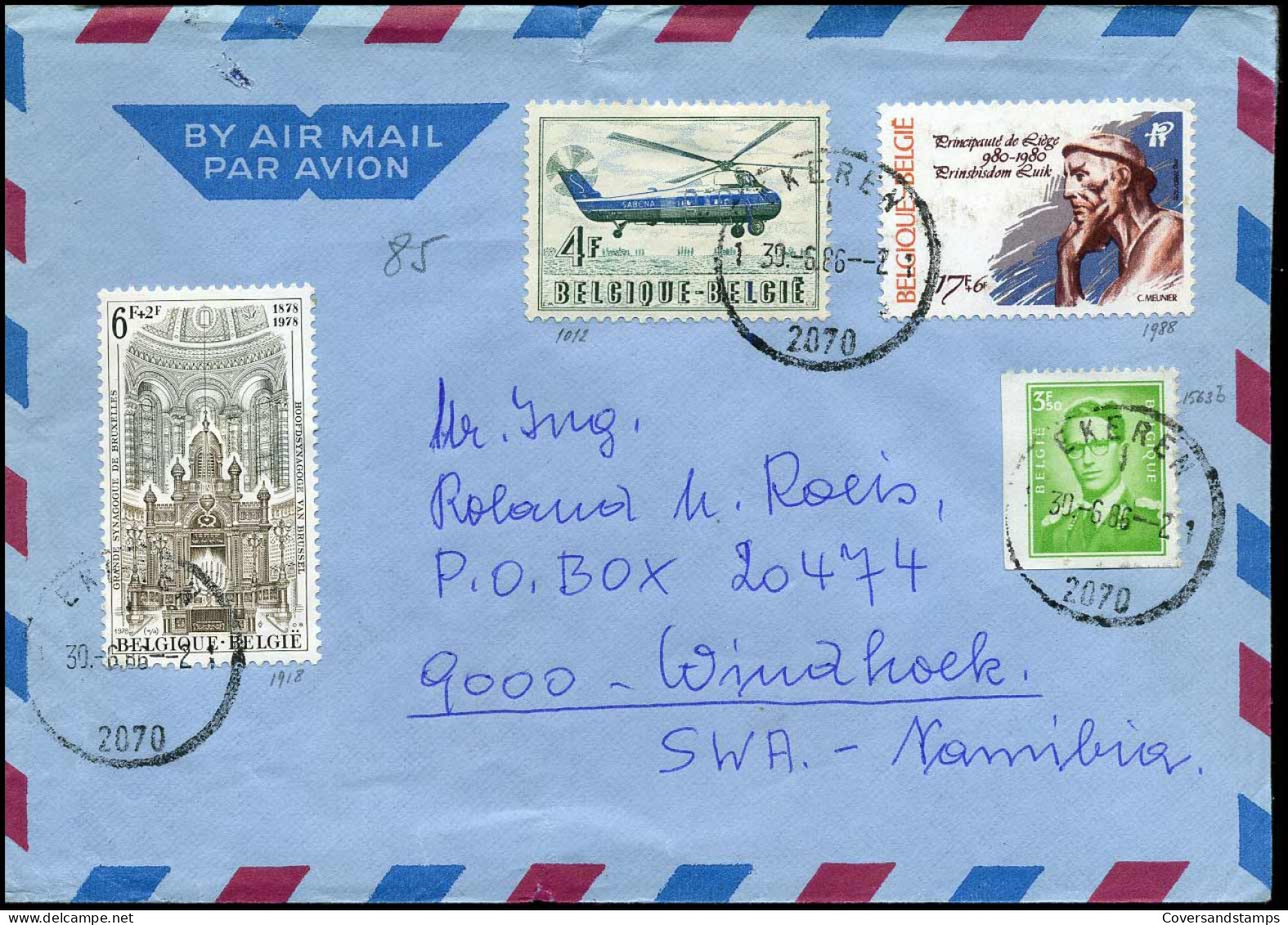 Cover Naar Windhoek, Namibia - Lettres & Documents