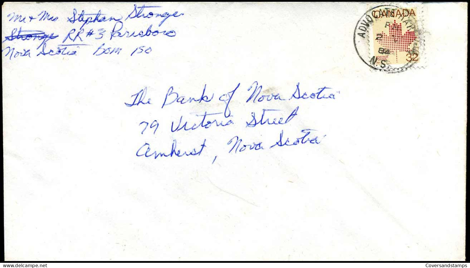 Cover To Amherst, Nova Scotia - Covers & Documents