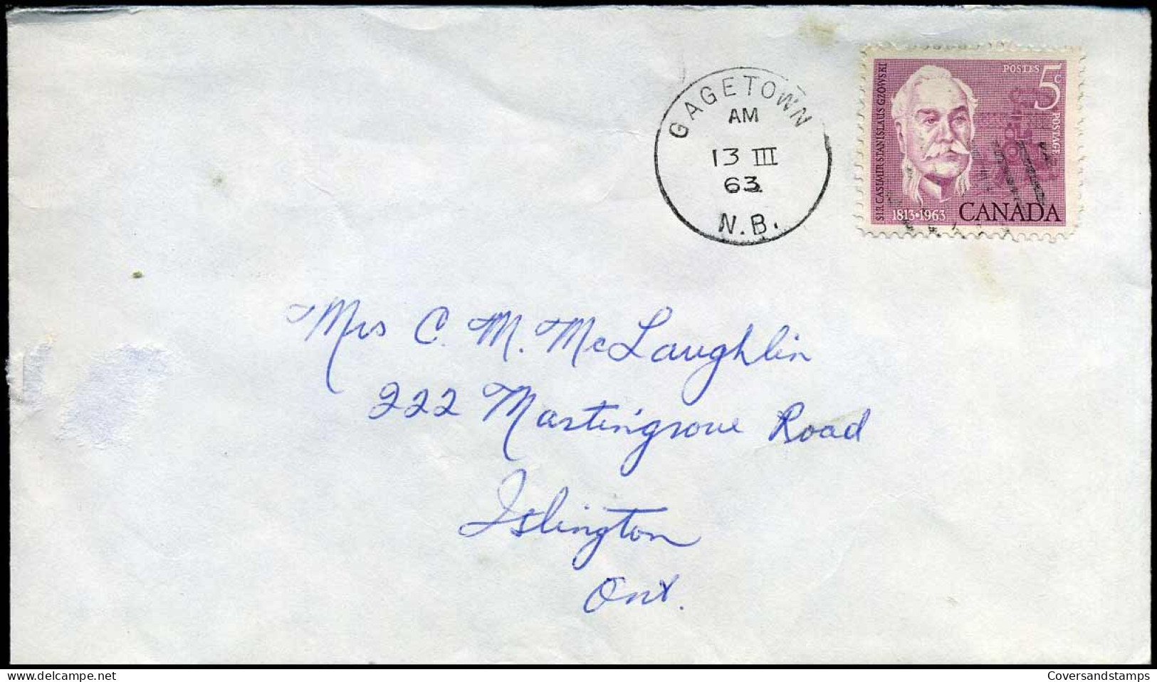 Cover To Islington, Ontario - Lettres & Documents
