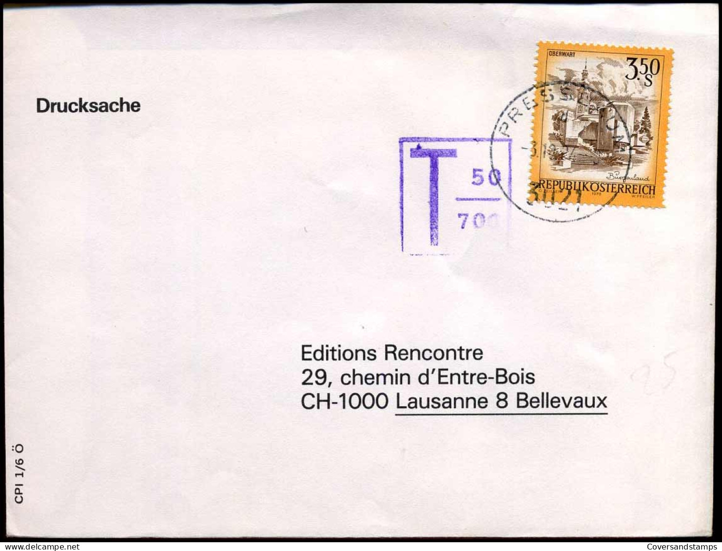 Cover To Lausanne - Taxe - Taxe
