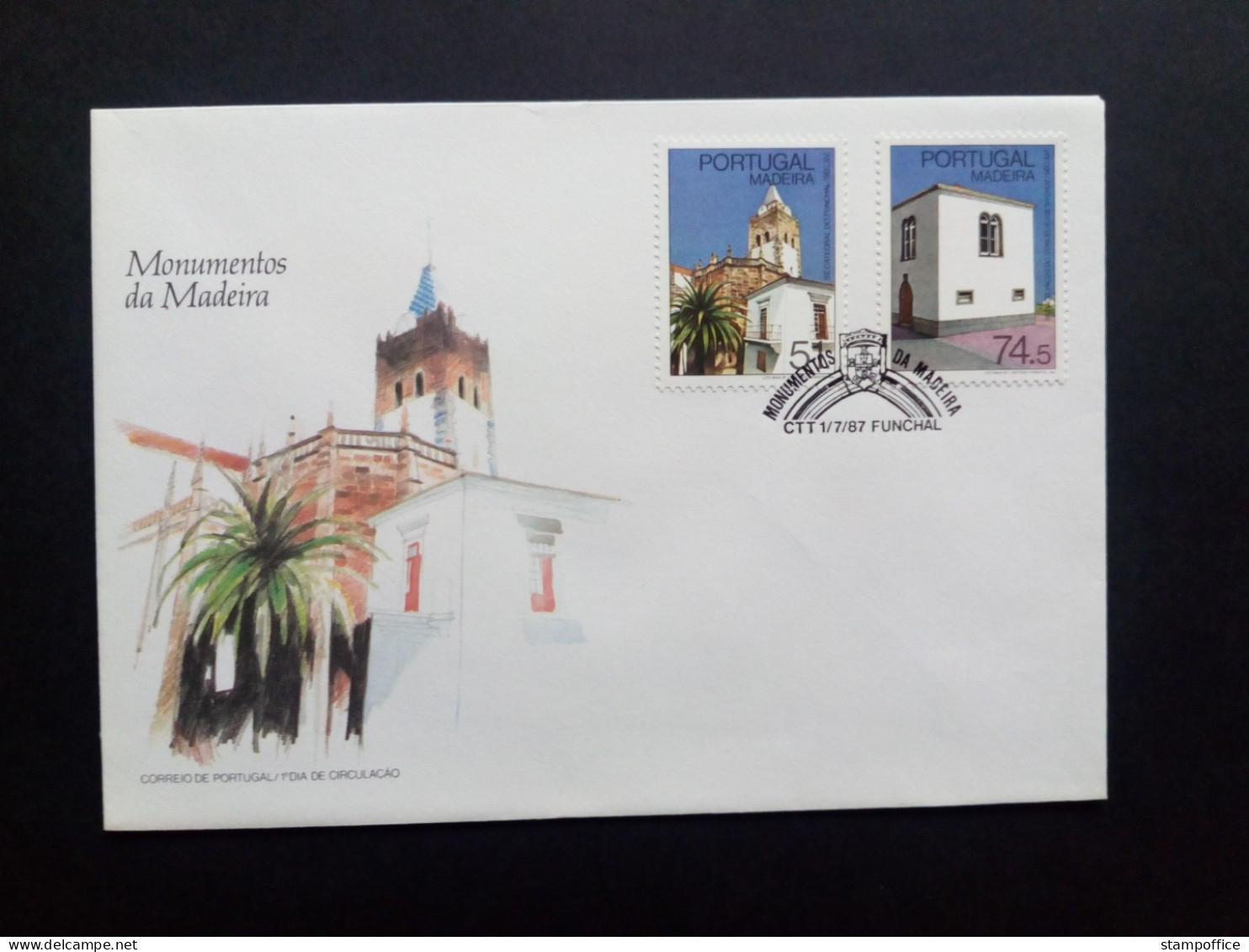 MADEIRA MI-NR. 116-117 FDC GEBÄUDE 1987 KATHEDRALE RATHAUS - Madeira