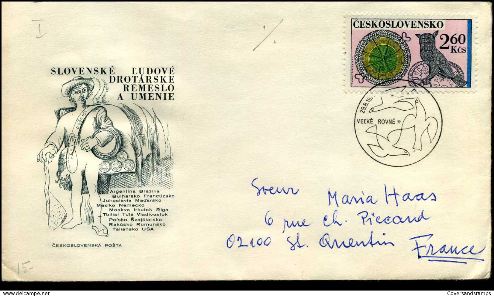 Cover To St. Quentin, France - Cartas & Documentos