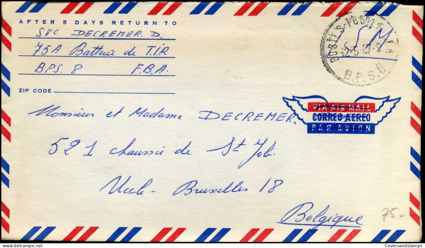 Cover To Uccle, Belgium - Militaire Post / Postes Militaires - Covers & Documents