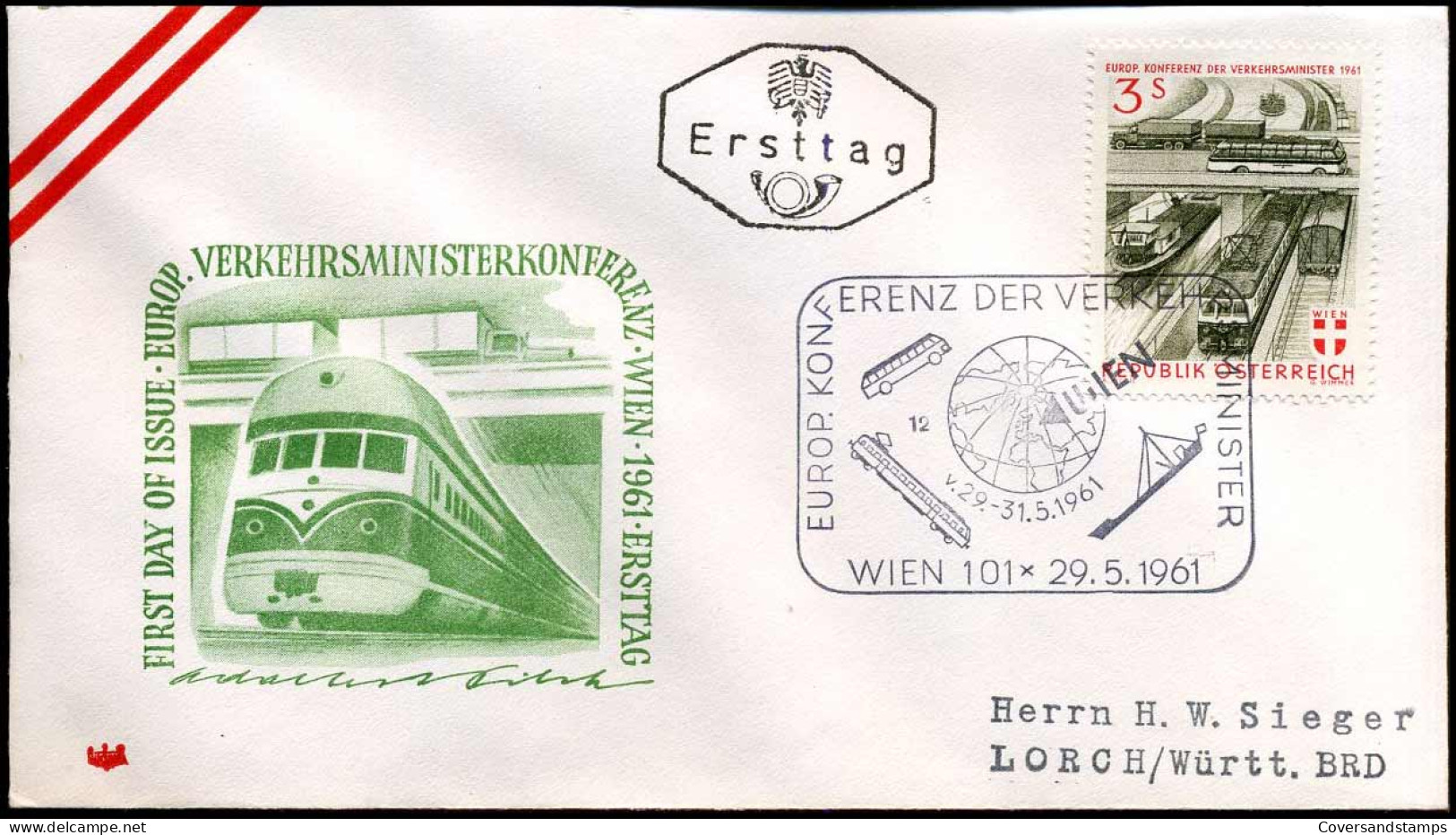 FDC - Europ. Verkehrsministerkonferenz Wien 1961 - FDC