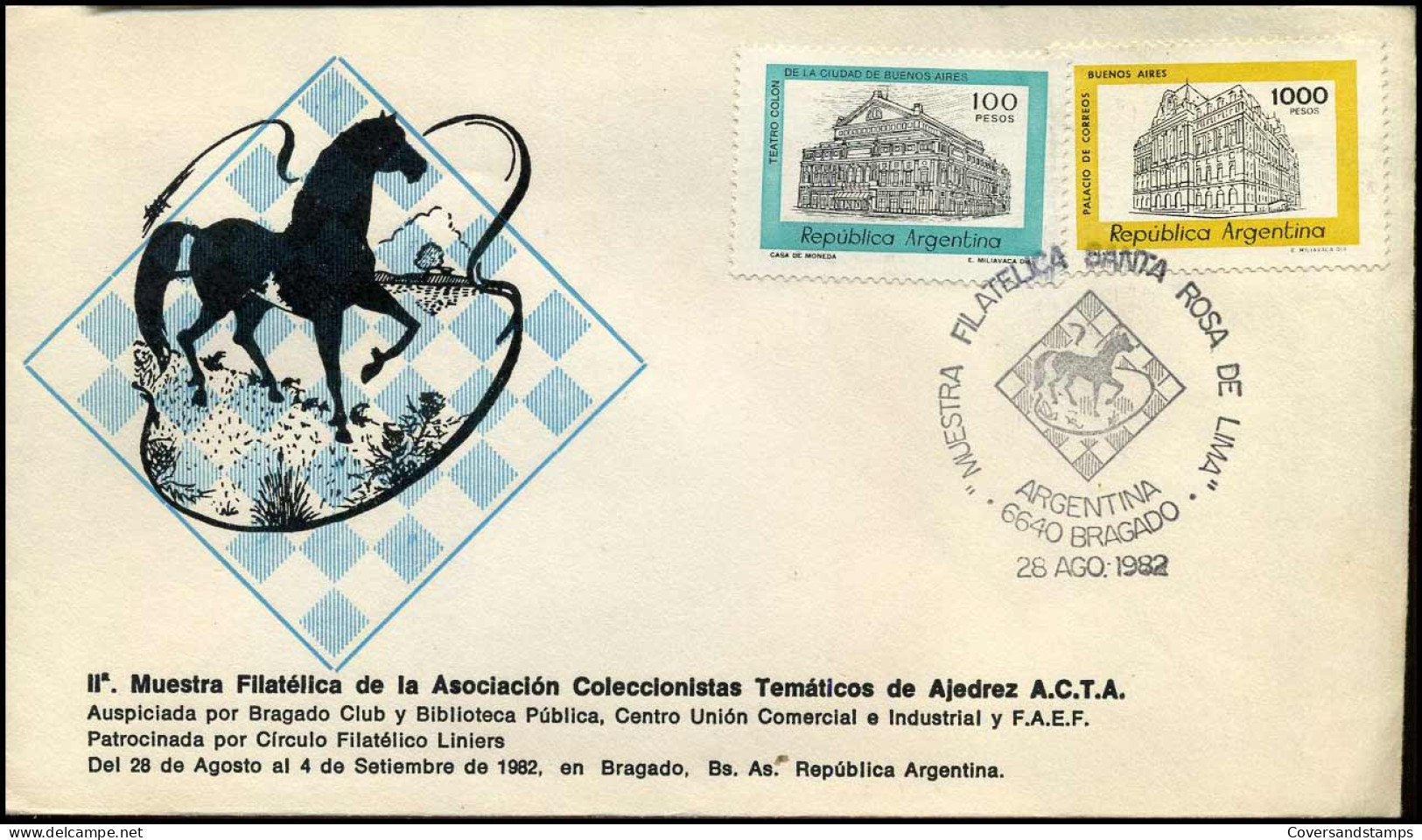 FDC - II° Muestra Filatelica De La Asociacion Celeccionistas Tematicos De Ajedrez A.C.T.A. - FDC