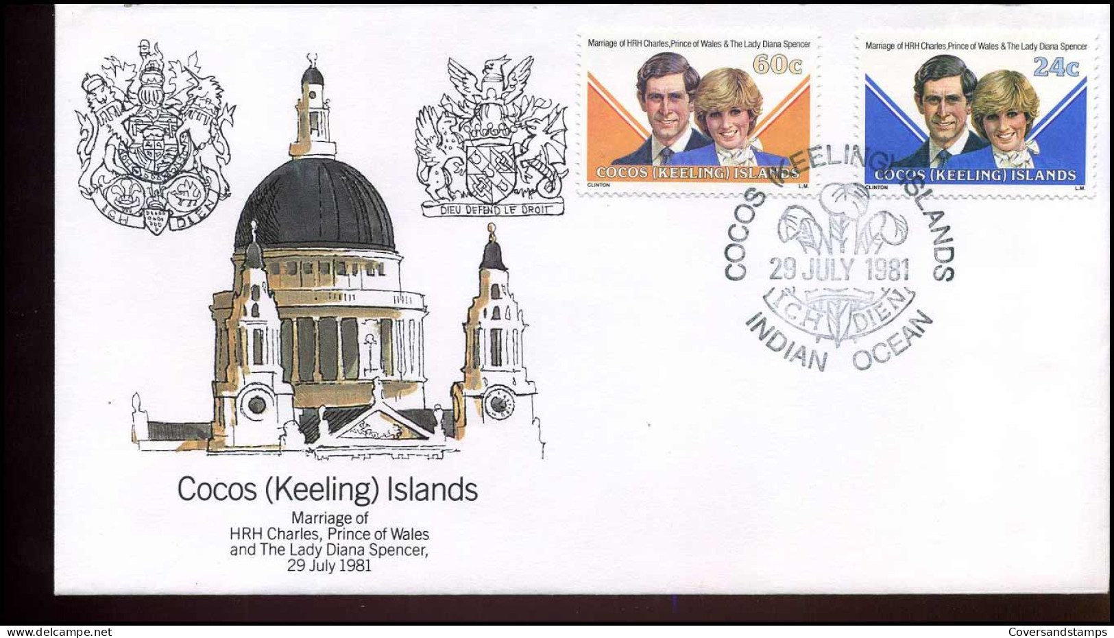 FDC - Marriage Of HRH Charles, Prince Of Wales And The Lady Diana Spencer - Cocos (Keeling) Islands