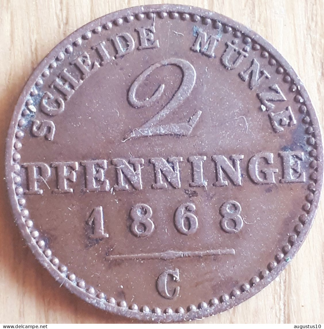 DUITSLAND / PRUISEN: 2 PFENNIGE 1868 C KM 481 XF - Small Coins & Other Subdivisions
