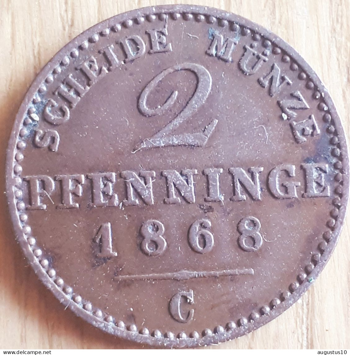 DUITSLAND / PRUISEN: 2 PFENNIGE 1868 C KM 481 XF - Groschen & Andere Kleinmünzen