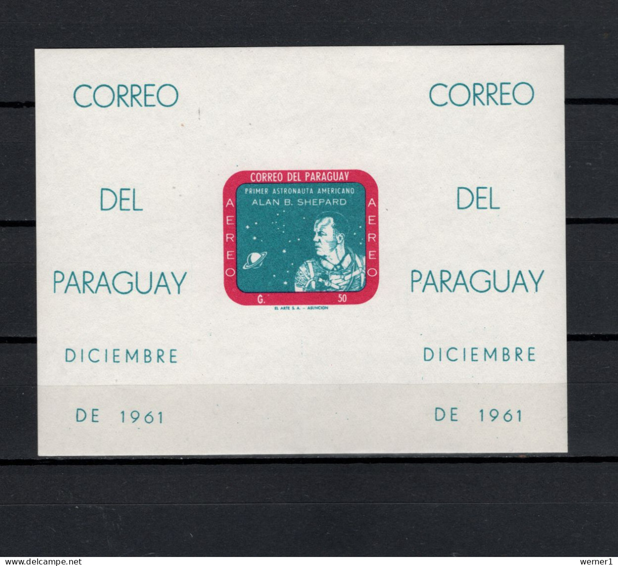 Paraguay 1961 Space, Alan B. Shepard S/s Imperf. MNH -scarce- - Amérique Du Sud