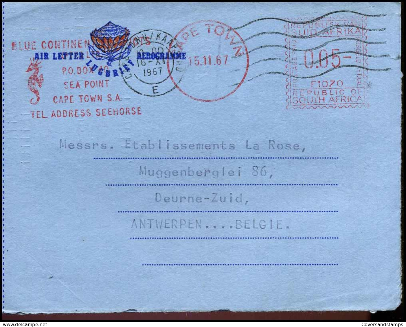 Lugbrief / Aerogramme - To Deurne,  - Airmail