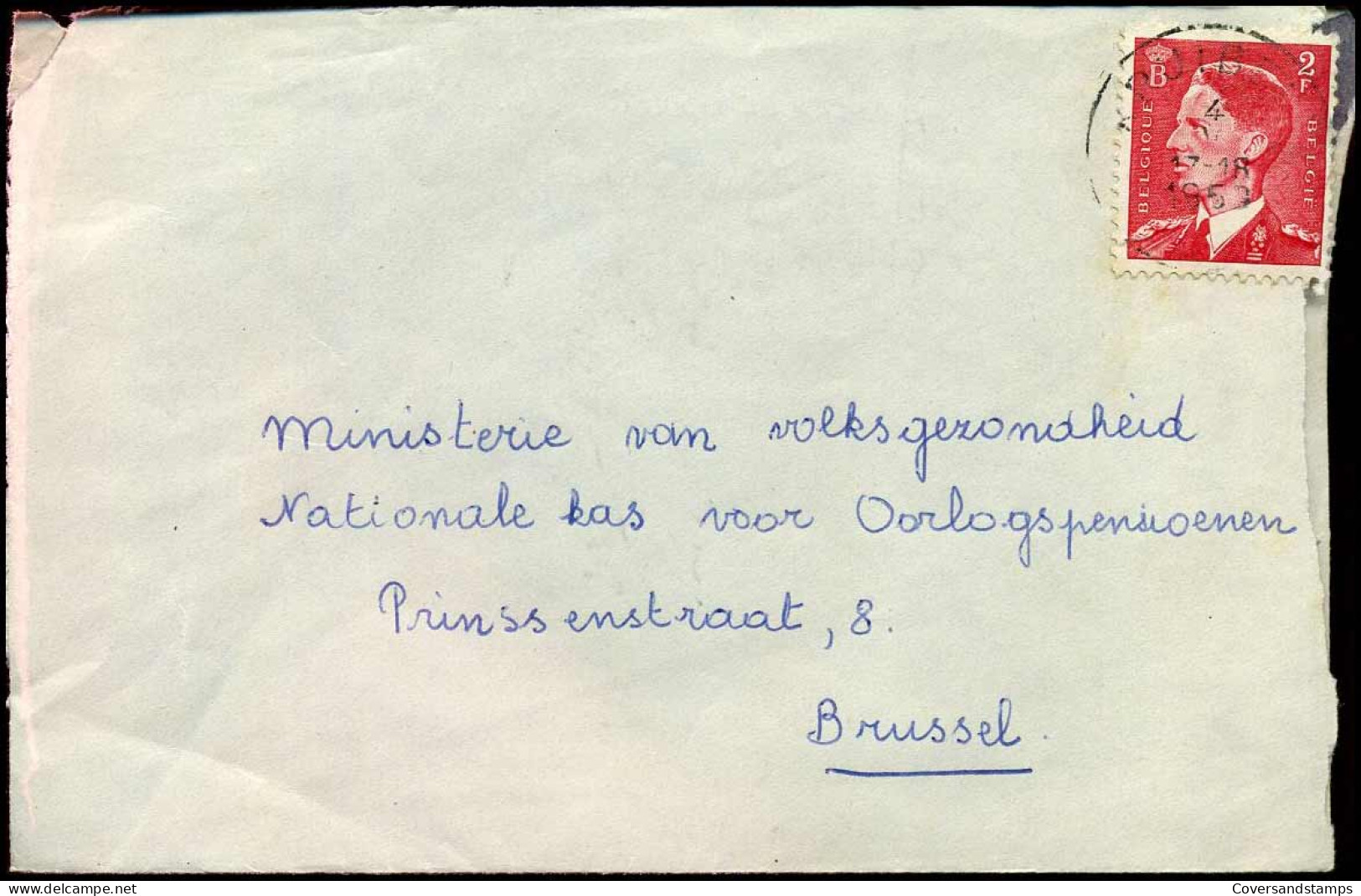 N° 910 Op Cover Naar Ministerie Van Volksgezondheid Te Brussel - Storia Postale