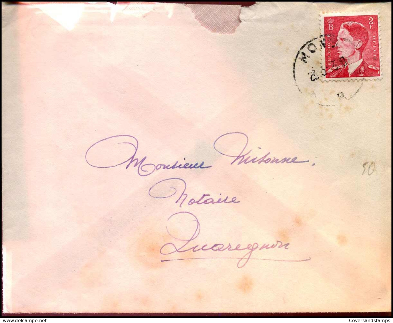 N° 910 Op Cover Naar Quaregnon - Briefe U. Dokumente