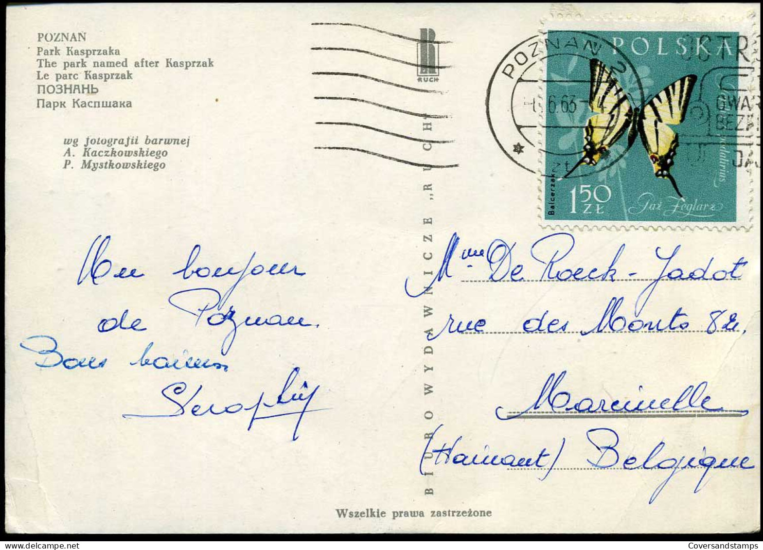 Post Card To Marcinelle, Belgium - Covers & Documents
