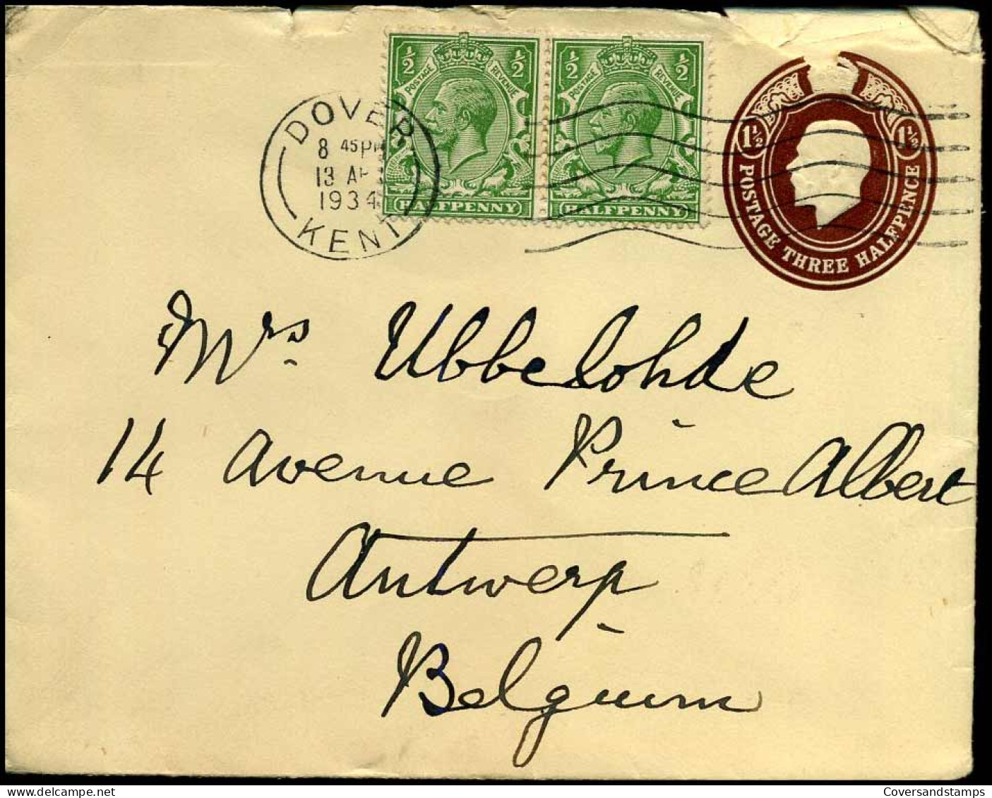 Postal Stationary To Antwerp, Belgium - Storia Postale