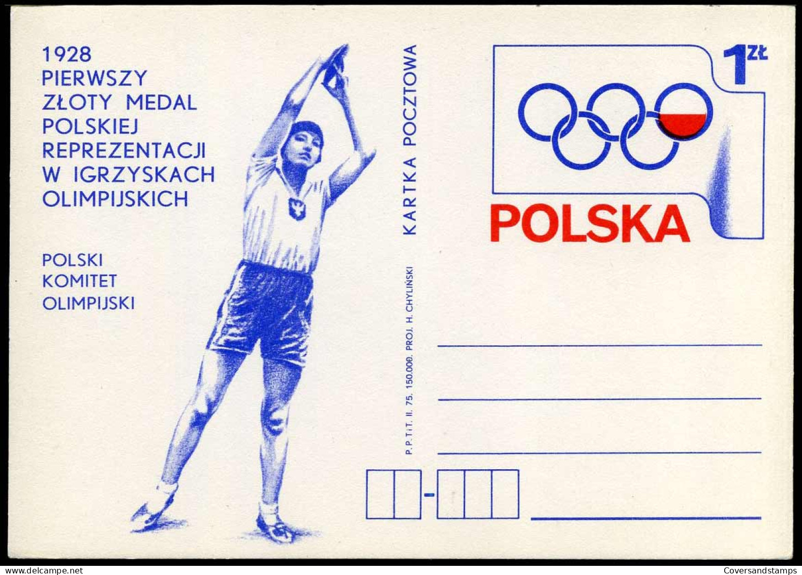 Postcard - 1928 Pierwszy Zloty Medal Polskiej ... - Stamped Stationery