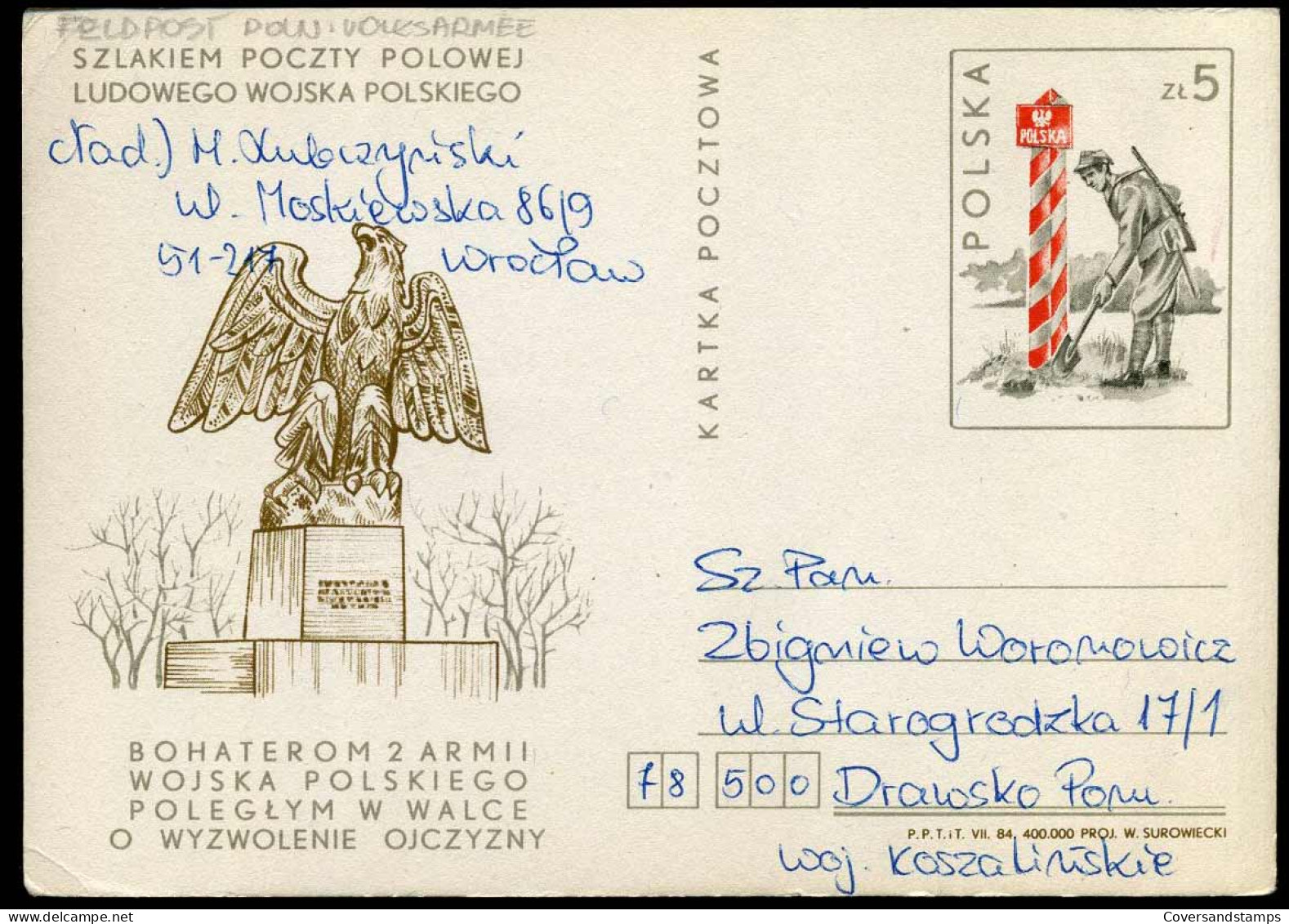 Postcard - Feldpost Poln Volksarmee - Postwaardestukken