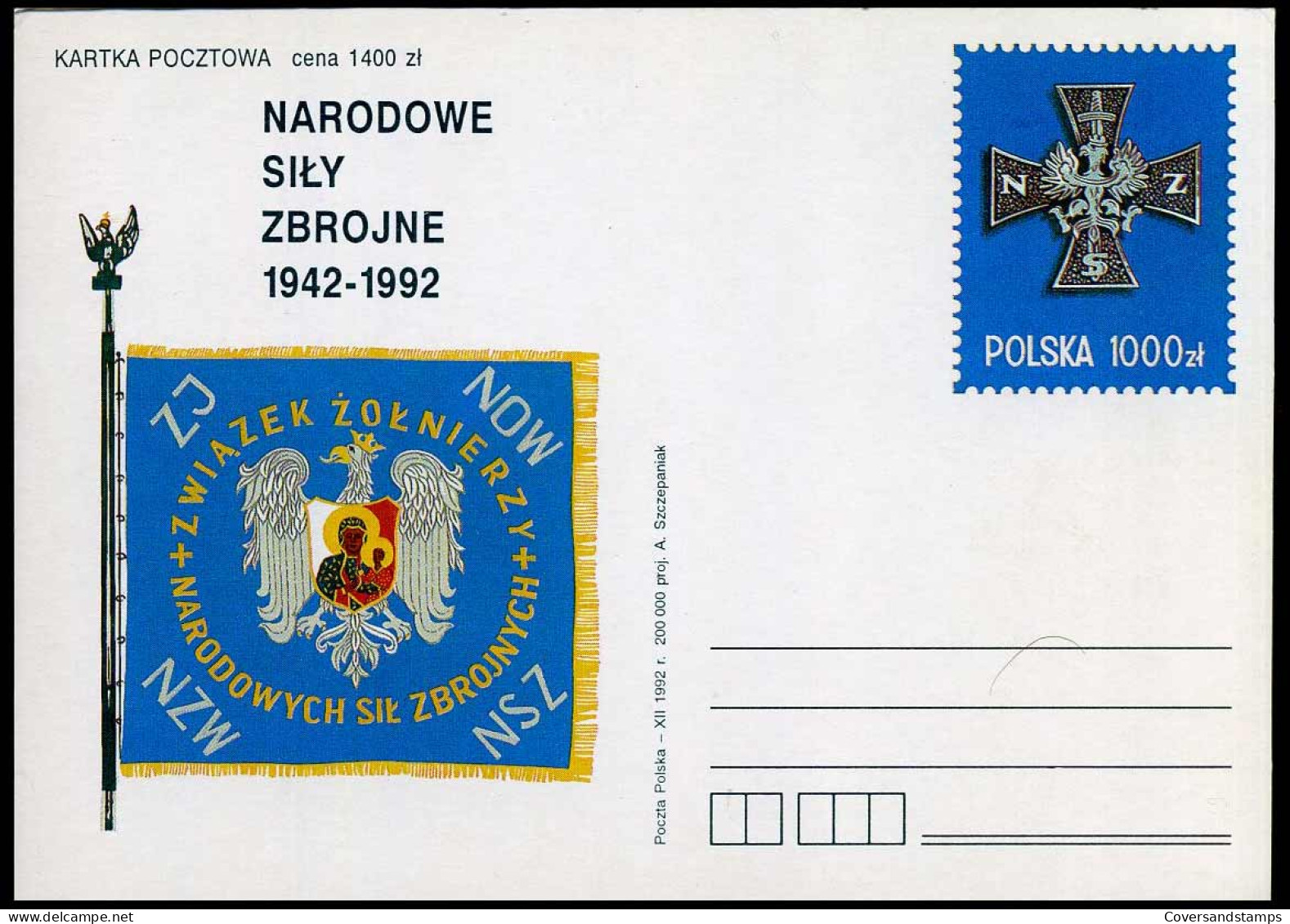 Postcard - Narodowe Sily Zbrojne 1942-1992 - Stamped Stationery