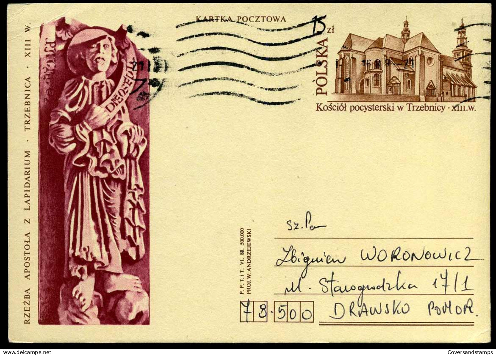 Postcard - Rzezba Apostola Z Lapidarium - Trzebnica - XIII W. - Interi Postali