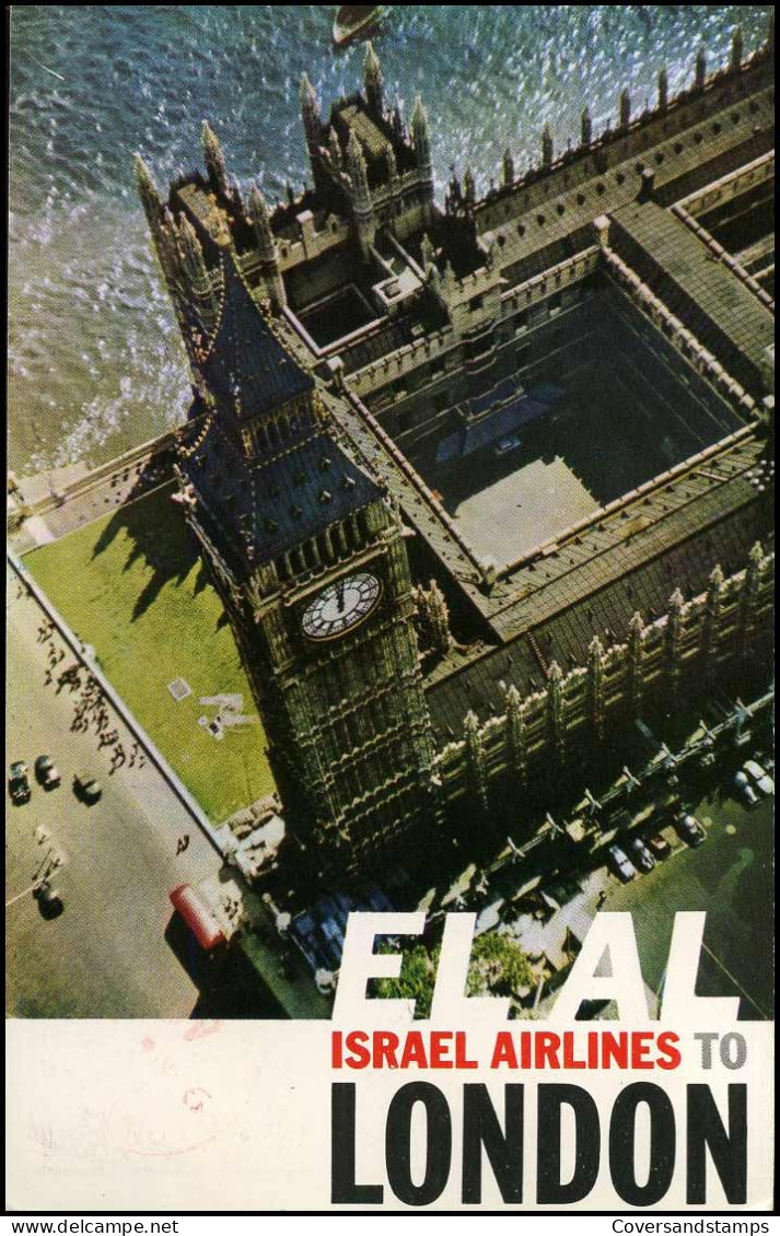 Postcard El Al Israel Airlines - Special Flight Tel-Aviv - London - Brieven En Documenten