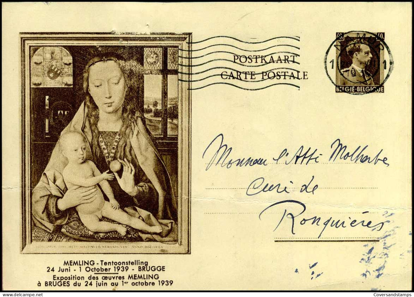 Postkaart / Carte Postale - Naar Ronquières - Brieven En Documenten