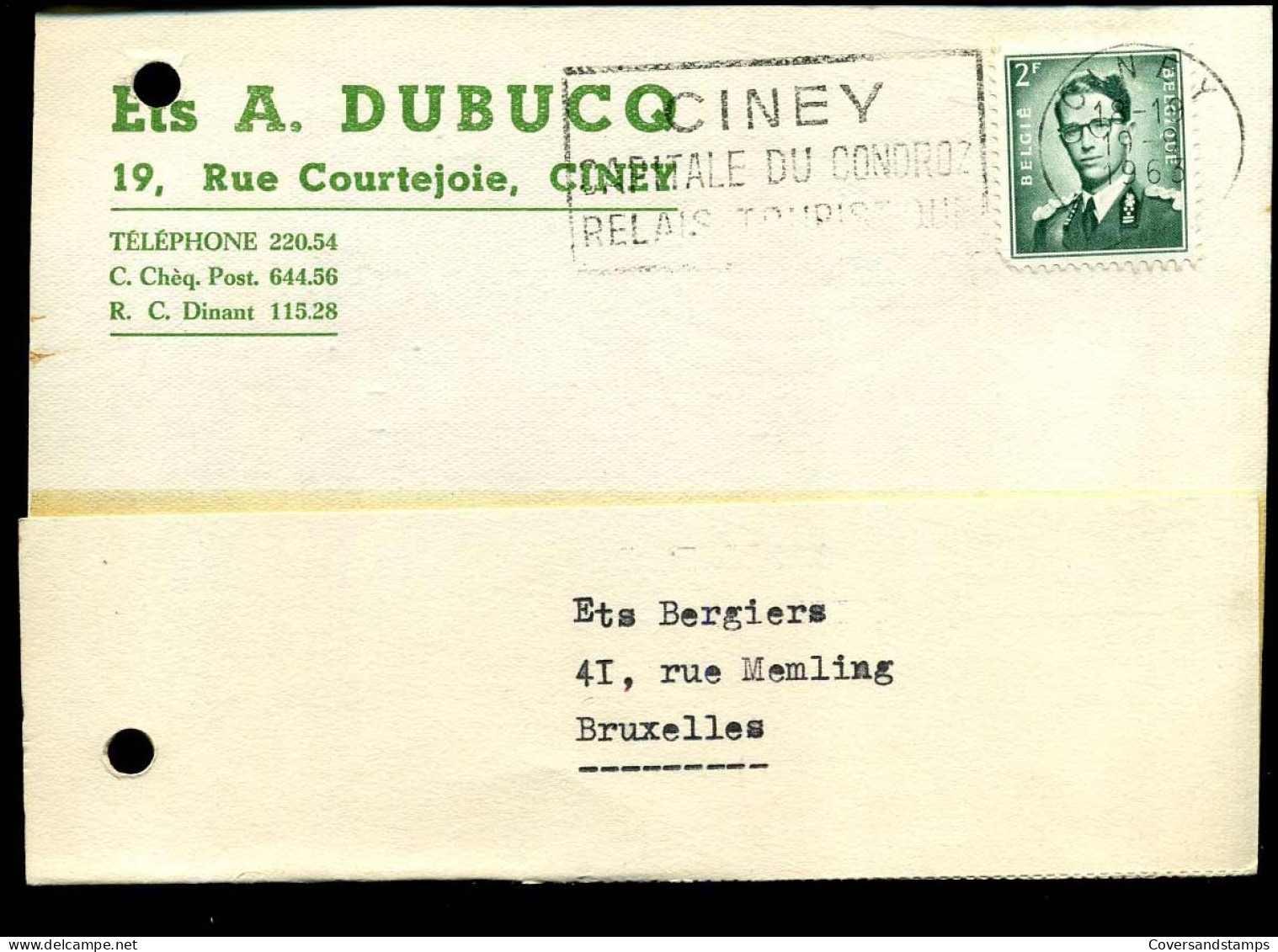 Postkaart / Carte Postale Naar Bruxelles : 'Ets A. Dubucq, Ciney' - 1953-1972 Occhiali