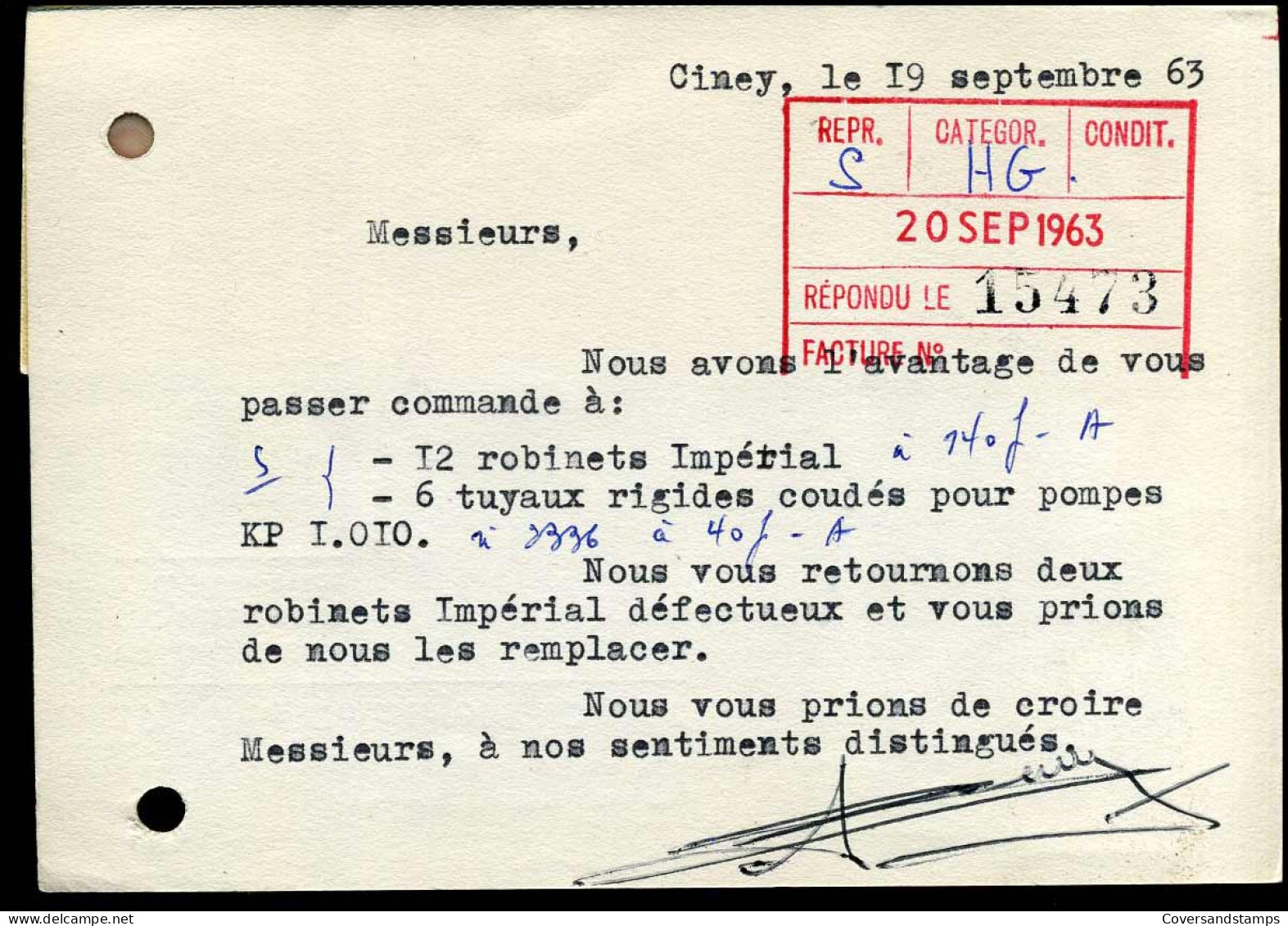 Postkaart / Carte Postale Naar Bruxelles : 'Ets A. Dubucq, Ciney' - 1953-1972 Lunettes