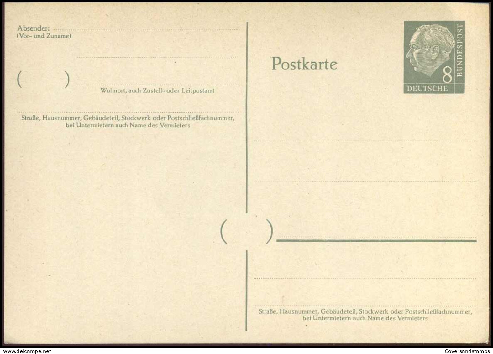 Postkarte - 8 Pfennig - Postkarten - Ungebraucht