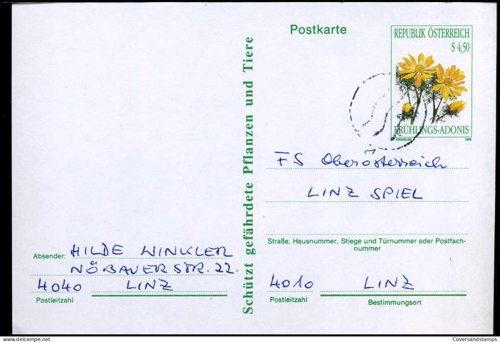 Postkarte Nach Linz - Brieven En Documenten
