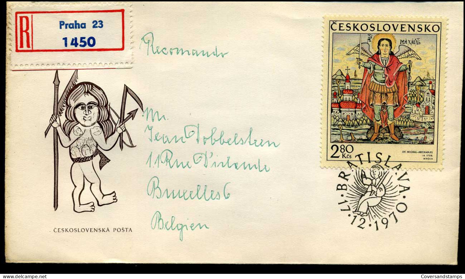 Registered Cover From Bratislava To Brussels, Belgium - Briefe U. Dokumente