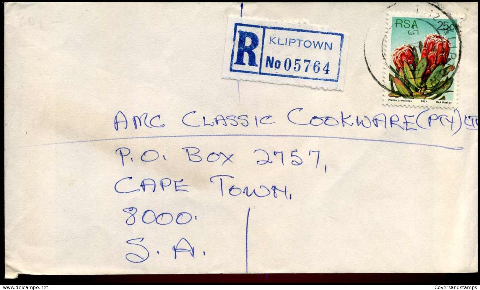 Registered Cover From Kiptown To Cape Town - Storia Postale