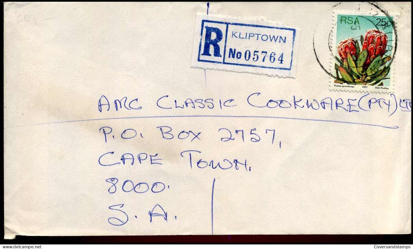 Registered Cover From Kiptown To Cape Town - Brieven En Documenten