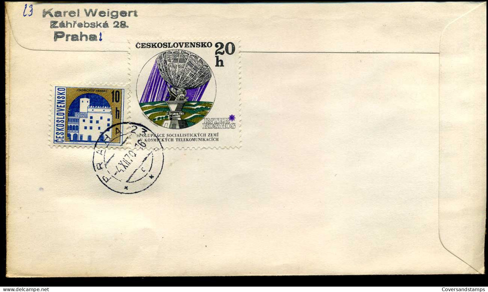 Registered Cover From Prague To Brussels, Belgium - Lettres & Documents